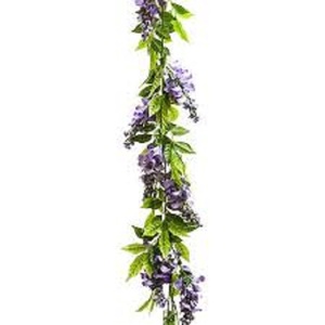 Guirlande de fleurs de glycine blanche suspendue fleurs de glycine artificielles vigne en arc pour toile de fond de décoration de mariage - Product Image 1