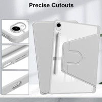 360 support rotatif Flip PU cuir clair acrylique couverture arrière tablette étui pour Samsung Galaxy Tab A8 A9 Plus S6 S9 S10 S11 FE Lite