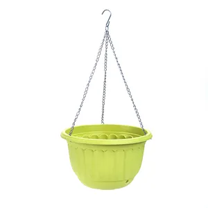 Huazhiai Large Round Plastic Hanging Flower Planter Pot With Chain