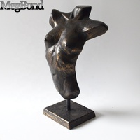 Statue de buste de femme en fonte, artisanat métallique fait main, sculpture nue sexy pour la décoration de la maison, design contemporain, art de table