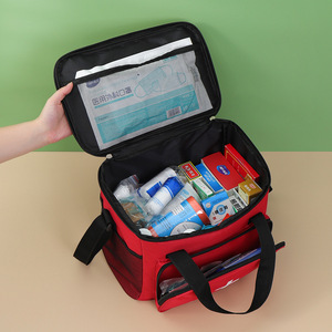 Sac à bandoulière léger en tissu Oxford rouge avec poignée droite pour trousse de secours, camping, randonnée et prévention des épidémies - Product Image 2