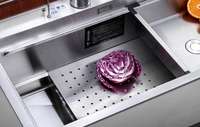 Évier utilitaire multifonctionnel professionnel personnalisé Évier de cuisine à cuvette unique en acier inoxydable