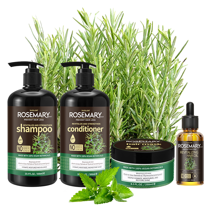 OCCA Factory Oem Natural Organic Custom Vegano Pérdida de cabello Romero Menta Té Árbol Aceite Crecimiento del cabello Champú y acondicionador Set