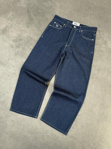 <span class=keywords><strong>Jeans</strong></span> Blu Scuro Personalizzati per <span class=keywords><strong>Uomo</strong></span>, Vestibilità Slim e Gamba Dritta, Pantaloni di Alta Qualità per Streetwear Maschile - Product Image 2