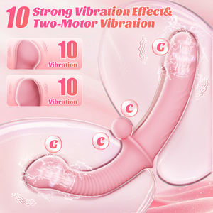 Премиальный силиконовый вибратор с двумя моторами и двойной головкой для стимуляции точки <span class=keywords><strong>G</strong></span>, мастурбатор для женщин, 10-скоростной, для лесбиянок, секс-игрушка для взрослых. - Product Image 2