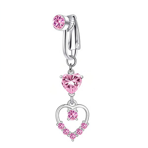 Anneaux de <span class=keywords><strong>nombril</strong></span> Non <span class=keywords><strong>Piercing</strong></span> en forme de coeur Zircon Non percé Faux <span class=keywords><strong>nombril</strong></span> <span class=keywords><strong>Clip</strong></span>-Mode Faux <span class=keywords><strong>nombril</strong></span> Anneaux pour les femmes - Product Image 5