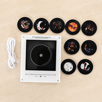 Boîte à musique personnalisée en acrylique vierge avec capteur NFC, disque rotatif, aimant de réfrigérateur, veilleuse, enregistreur de vinyle et CD remplaçables
