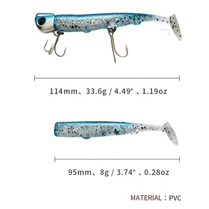 Señuelo de Pesca de PVC con Cabeza de Jig de 110 mm y 33 g, Cola en Forma de T, con Anzuelo de Plomo para Pesca en Ríos y Lagos - Product Image 4