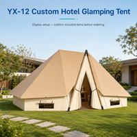 Carpa Glamping Personalizada para Hotel con Toldo de PVC de 850g y Estructura de Madera Laminada para Proyectos de Alojamiento al Aire Libre YX-12
