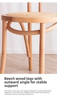 Chaise de salle à manger en bois massif de caoutchouc, dossier incurvé classique italien, portable, écologique, pour la maison, le bar, l'appartement, le salon, moderne