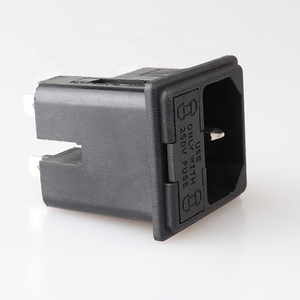 Interruptor de enchufe C14 con función de fusible doble de 3 pines, 250V, V, 10A, corriente nominal, PA66, interruptor de uso Industrial, entrada IEC C14 fundida - Product Image 2