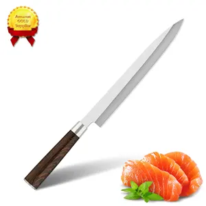 10% Off Custom Logo 9 inch Right Hand yanagiba japanese sushi knife cooking sashimi knife with Wenge Wood Handle