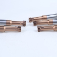 Alat Pemotong Ulir Tungsten Carbide 3 Gigi dengan Lapisan Perunggu untuk Pemesinan Material Keras