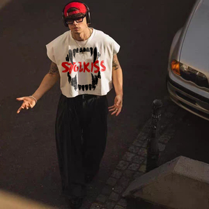 ストリートウェア特大ジムウェアOネックTシャツ男性用ルーズフィット通気性クイックドライスポーツTシャツカスタムロゴプリントジャージーTシャツ - Product Image 1
