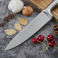 Couteau de chef de cuisine ergonomique de 8 pouces en acier inoxydable 3Cr13, finition polie, ambidextre, écologique, manche creux, boîte cadeau