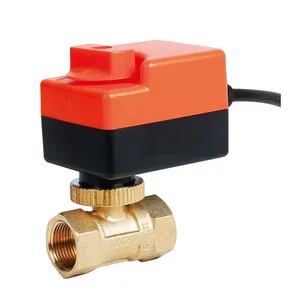 AC220v Hand electric integration water motor brass ball valve with actuator for air conditioning DN20