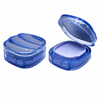 Boîtier vide pour fond de teint coussin d'air Yuecai 15g, carré arrondi, bleu translucide, couvercle strié, miroir, emballage cosmétique pour crème BB