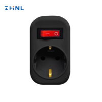 Nouvel adaptateur universel de prise UE à 2 broches (prise française/allemande) 16A 250V avec interrupteur de sécurité pour prises électriques UE