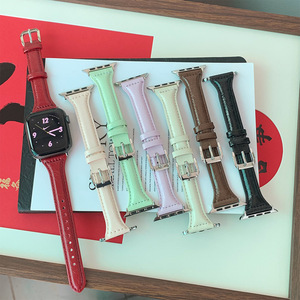 <span class=keywords><strong>Correa</strong></span> de <span class=keywords><strong>Reloj</strong></span> de Cuero Encerado Premium, <span class=keywords><strong>Correa</strong></span> Suave Compatible con <span class=keywords><strong>Apple</strong></span> <span class=keywords><strong>Watch</strong></span> Series 9 8 7 6 SE Ultra 2, <span class=keywords><strong>Correa</strong></span> Ajustable - Product Image 6