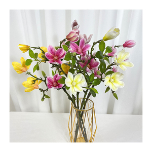 Alta calidad estilo moderno naturaleza flor artificial nueva Rama corta 3D 5 cabezas <span class=keywords><strong>Yulan</strong></span> <span class=keywords><strong>Magnolia</strong></span> - Product Image 5