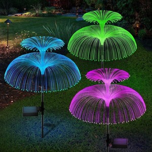 Lampada <span class=keywords><strong>da</strong></span> Giardino a <span class=keywords><strong>Energia</strong></span> <span class=keywords><strong>Solare</strong></span> IP65 con Fibre Ottiche Colorate a Forma di Medusa, Luce Decorativa Atmosferica per Cortile e Giardino - Product Image 1