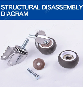 Roulettes de meubles en caoutchouc souple, roulettes pivotantes silencieuses pour chariot, lit bébé, accessoires ménagers - Product Image 3