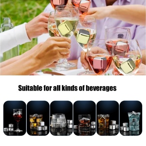 Riutilizzabili in acciaio inox cubetti di ghiaccio in metallo rotondo pietre di raffreddamento per vino personalizzato Whisky Chilling pietre bar birra - Product Image 6
