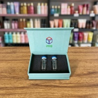 Boîte en carton pour 2 flacons de 3 ml, conception personnalisée, impression d'étiquettes, gaufrage, fermeture magnétique, emballage réutilisable