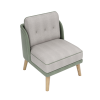 Ensemble de mobilier moderne pour café, hôtel, restaurant, bistro : banquette en contreplaqué, table basse en PU, sièges en lin