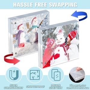4*4 miễn phí đứng dễ dàng để thay đổi hai mặt không khung máy tính để bàn nổi hiển thị từ Acrylic hình ảnh khung ảnh - Product Image 2