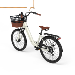 Vélo de ville électrique pour femmes Urban, 24 pouces, vitesse unique, 250W, batterie lithium 36V, capteur, cadre en alliage d'aluminium, roue arrière - Product Image 5