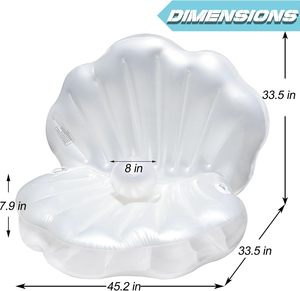 Flotador Inflable de PVC con Forma de Concha Marina Gigante Personalizable MAKE WAVES, 45.2x33.5x33.5 Pulgadas, para Adultos, para Piscinas, Lagos y Playas, UE/EE. UU. - Product Image 6