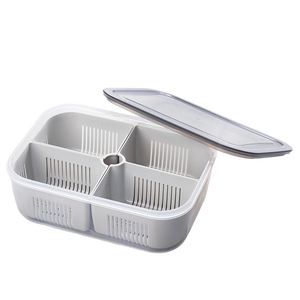 冷蔵庫オーガナイザー電子レンジ安全クリスパー排水ボックスPPプラスチック1.4L食品保存用食事準備容器取り外し可能 - Product Image 1