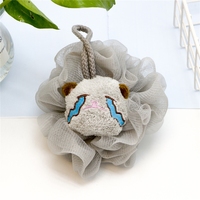 Éponges de bain personnalisées, animaux, enfants, pouf luffa, boule de maille, boule de douche en PE coloré, épurateur de dos