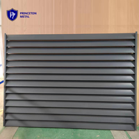 Panneaux de clôture en aluminium à lamelles ventilées, fixes, en métal noir avec revêtement en poudre, auvent de fenêtre en aluminium