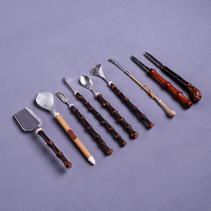 Bamboo Tea Utensils Set Tin And Bamboo Traditional Chinese Tea Ceremony Tools Eco Friendly Gift For Tea Enthusiasts - Product Image 2