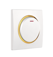 Interrupteur mural moderne à bouton-poussoir, standard UE, unipolaire, 1 gang, 1 voie, durable, installation facile, 10A 250V, en PC blanc