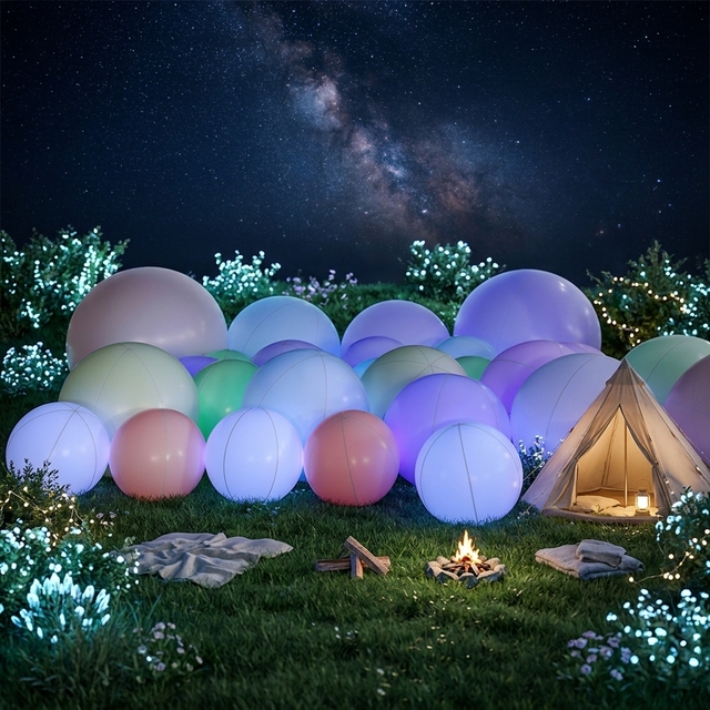 Colorful Inflatable Touch Beach Ball PVC Inflatable LED Lighting Balloon Remote Control Throw Ball for Concert Party