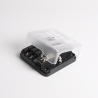 Porte-fusible STD à 6 circuits pour indicateur LED automobile bloc de fusibles à lame en plastique avec couvercle de bus négatif pour voiture RV Marine