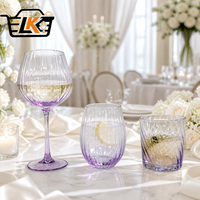 Verre en cristal sans plomb, fabriqué à la main, bord découpé au laser à froid, tige sans soudure, ultra transparent, couleur infusée (non peint par pulvérisation)