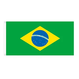 Grosir Pengiriman Cepat Pabrik Produk Penggemar Brasil Penggemar Dunia Luar Ruangan Bersorak Bendera Brasil untuk Dekorasi Bendera Negara