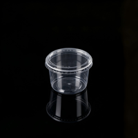 Gobelet en plastique PET à paroi simple avec logo personnalisé, 16 oz, avec couvercle plat, jetable, transparent, pour desserts, poudings, fruits, vente en gros, qualité alimentaire