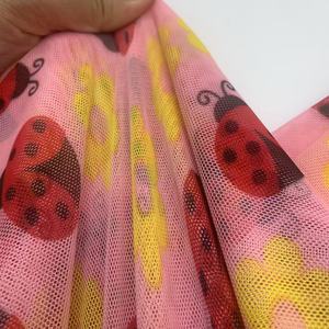 Tessuto Power Mesh con Stampa <span class=keywords><strong>Coccinella</strong></span>, 93% Poliestere 7% Spandex, Traspirante ed Elastico in 4 Direzioni per Abiti, Top e Gonne Tutu per Bambini - Product Image 4