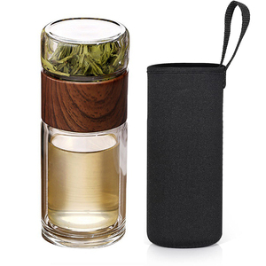 Carafe isotherme en verre réutilisable et écologique à double paroi pour la préparation du thé, 350 ml, pour la vie quotidienne (vente en gros) - Product Image 1