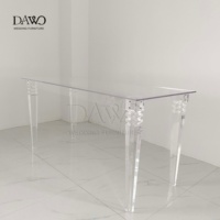 Table de bar moderne en acrylique de luxe, transparente et élégante, pour événements, mariages, hôtels, hôpitaux, écoles