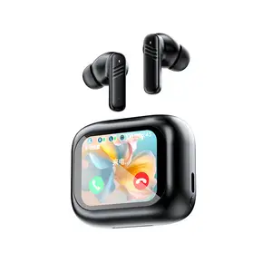 Latest Arrival ANC ENC Super Clear Call Noise Cancelling Tws Earbuds With Large Full Color Touchscreen Long Battery Earphone