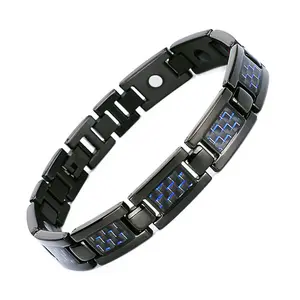 YK New Customized European and American Fashion Carbon Fiber Men's Titanium Bracelet Jewelry