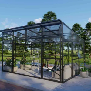새로운 맞춤형 알루미늄 이중 강화 유리 선룸 여름 조립식 집 조립식 정원 방