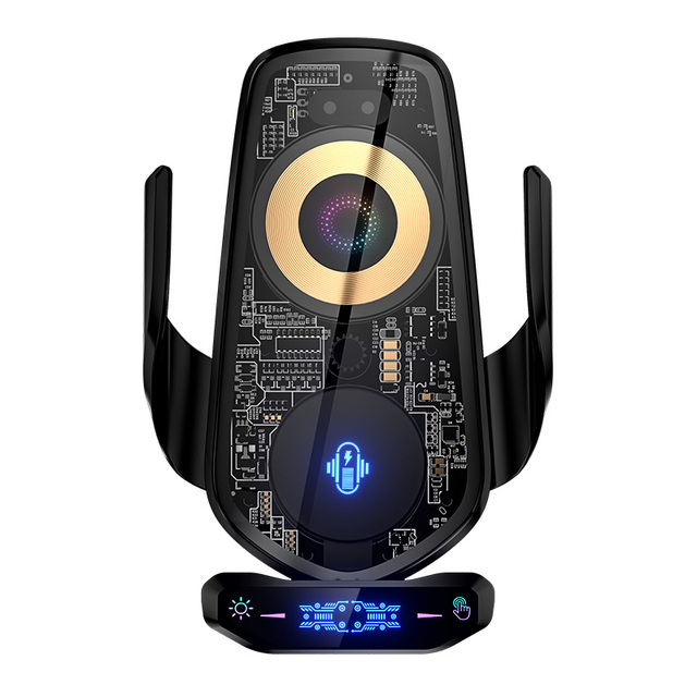 New Product Car Magnetic Charging Mobile Phone Holder 15W Wireless Car Charger Mount Auto-sensing Phone Holder Stand Charger
