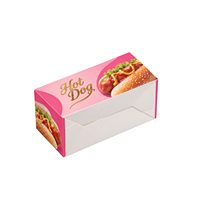Boîte à hot-dogs personnalisée, emballage en papier recyclable, résistant à la graisse, boîte alimentaire jetable pour la restauration